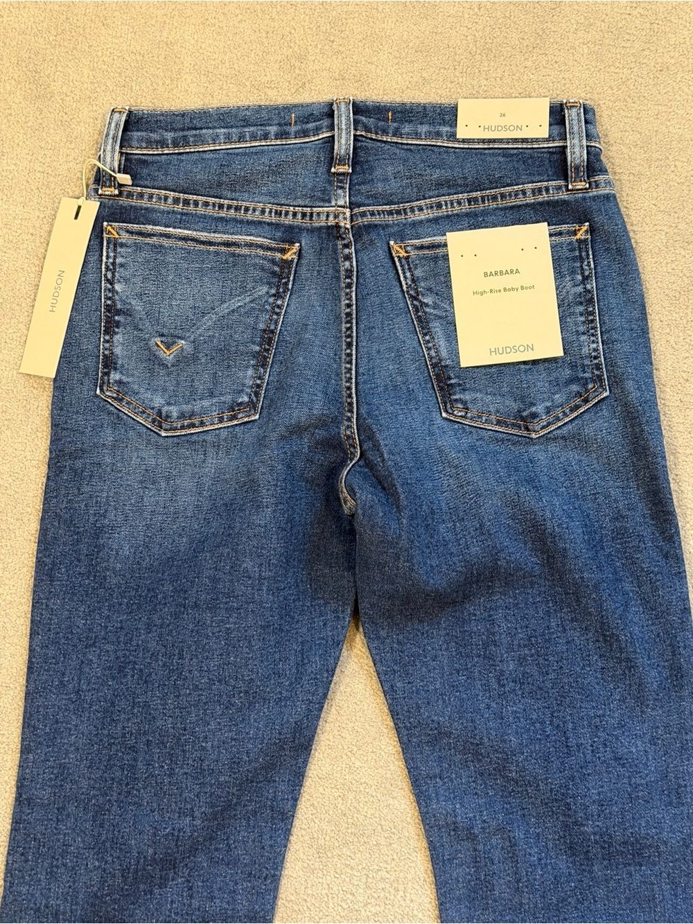 Hudson 'Barbara' High-Rise Bootcut Stretch Medium Blue Split Hem NWT Size 26
